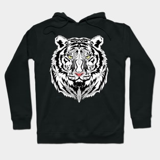 White Tiger Face Hoodie